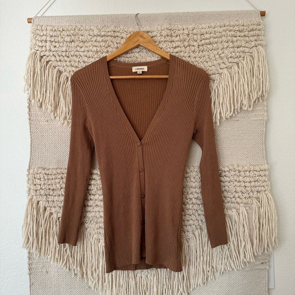L'AGENCE Isabella Three-Quarter Sleeve Cardigan